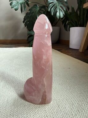 Smooth Rose Quartz Crystal Sculpture - Pink